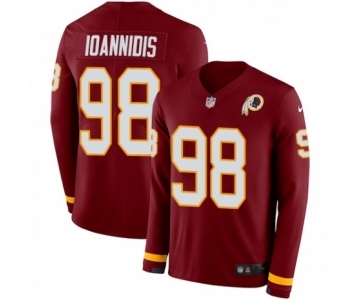 Men's Nike Washington Redskins #98 Matt Ioannidis Limited Burgundy Therma Long Sleeve NFL Jersey