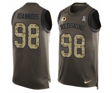 Men's Nike Washington Redskins #98 Matt Ioannidis Limited Green Salute to Service Tank Top NFL Jersey