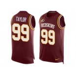 Men's Nike Washington Redskins #99 Phil Taylor Limited Red Player Name & Number Tank Top NFL Jersey