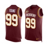 Men's Redskins #99 Chase Young Burgundy Red Team Color Stitched Football Limited Tank Top Jersey