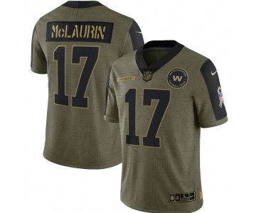 Men's Washington Football #17 Terry McLaurin Nike Olive 2021 Salute To Service Limited Player Jersey