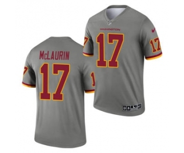 Men's Washington Football Team #17 Terry McLaurin Gray 2021 Inverted Legend Stitched Jersey