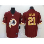 Men's Washington Football Team #21 Sean Taylor Burgundy Red Football Team Big Logo Fashion Vapor Untouchable Limited Jersey