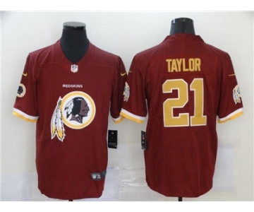 Men's Washington Football Team #21 Sean Taylor Burgundy Red Football Team Big Logo Fashion Vapor Untouchable Limited Jersey