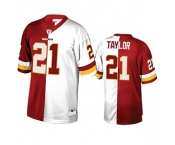 Men's Washington Football Team #21 Sean Taylor Red V White  Peace Split Throwback Football Jersey