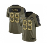 Men's Washington Football Team #99 Chase Young 2021 Olive Camo Salute To Service Limited Stitched Football Jersey