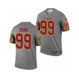 Men's Washington Football Team #99 Chase Young Gray 2021 Inverted Legend Stitched Jersey