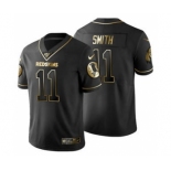 Men's Washington Redskins #11 Alex Smith Black Golden Limited Football 100th Season Jersey