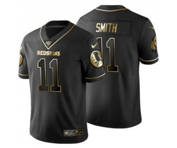 Men's Washington Redskins #11 Alex Smith Black Golden Limited Football 100th Season Jersey