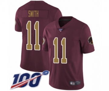 Men's Washington Redskins #11 Alex Smith Burgundy Red Gold Number Alternate 80TH Anniversary Vapor Untouchable Limited Player 100th Season Football Jersey