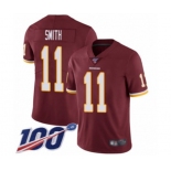 Men's Washington Redskins #11 Alex Smith Burgundy Red Team Color Vapor Untouchable Limited Player 100th Season Football Jersey