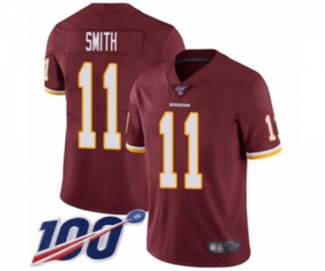 Men's Washington Redskins #11 Alex Smith Burgundy Red Team Color Vapor Untouchable Limited Player 100th Season Football Jersey