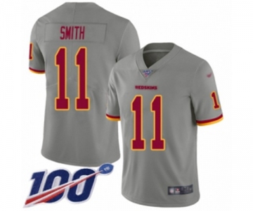 Men's Washington Redskins #11 Alex Smith Limited Gray Inverted Legend 100th Season Football Jersey