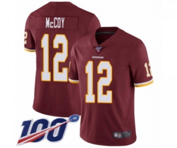 Men's Washington Redskins #12 Colt McCoy Burgundy Red Team Color Vapor Untouchable Limited Player 100th Season Football Jersey