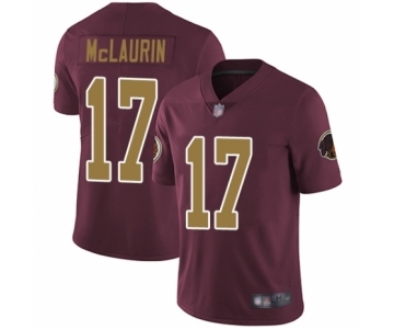 Men's Washington Redskins #17 Terry McLaurin Burgundy Red Gold Number Alternate 80TH Anniversary Vapor Untouchable Limited Player Football Jersey