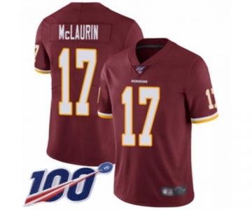 Men's Washington Redskins #17 Terry McLaurin Burgundy Red Team Color Vapor Untouchable Limited Player 100th Season Football Jersey