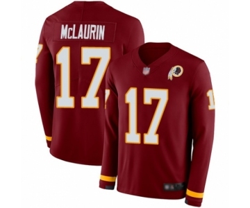 Men's Washington Redskins #17 Terry McLaurin Limited Burgundy Therma Long Sleeve Football Jersey