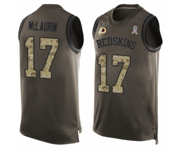 Men's Washington Redskins #17 Terry McLaurin Limited Green Salute to Service Tank Top Football Jersey