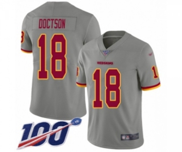 Men's Washington Redskins #18 Josh Doctson Limited Gray Inverted Legend 100th Season Football Jersey