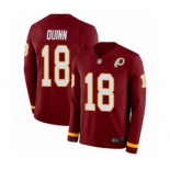 Men's Washington Redskins #18 Trey Quinn Limited Burgundy Therma Long Sleeve Football Jersey