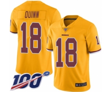 Men's Washington Redskins #18 Trey Quinn Limited Gold Rush Vapor Untouchable 100th Season Football Jersey