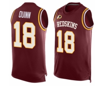 Men's Washington Redskins #18 Trey Quinn Limited Red Player Name & Number Tank Top Football Jersey