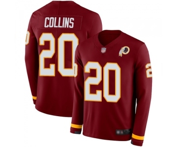 Men's Washington Redskins #20 Landon Collins Limited Burgundy Therma Long Sleeve Football Jersey