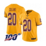 Men's Washington Redskins #20 Landon Collins Limited Gold Rush Vapor Untouchable 100th Season Football Jersey