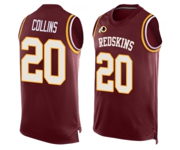 Men's Washington Redskins #20 Landon Collins Limited Red Player Name & Number Tank Top Football Jersey