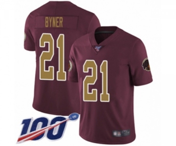 Men's Washington Redskins #21 Earnest Byner Burgundy Red Gold Number Alternate 80TH Anniversary Vapor Untouchable Limited Player 100th Season Football Jers