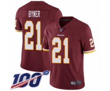 Men's Washington Redskins #21 Earnest Byner Burgundy Red Team Color Vapor Untouchable Limited Player 100th Season Football Jersey