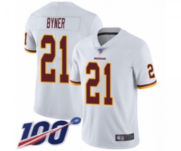 Men's Washington Redskins #21 Earnest Byner White Vapor Untouchable Limited Player 100th Season Football Jersey