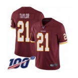 Men's Washington Redskins #21 Sean Taylor Burgundy Red Team Color Vapor Untouchable Limited Player 100th Season Football Jersey