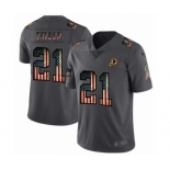 Men's Washington Redskins #21 Sean Taylor Carbon Black Retro Flag Limited Player Football Jersey