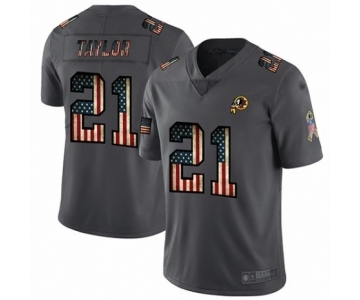 Men's Washington Redskins #21 Sean Taylor Carbon Black Retro Flag Limited Player Football Jersey