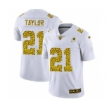 Men's Washington Redskins #21 Sean Taylor Flocked Leopard Print Vapor Limited Football Jersey White