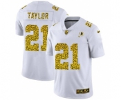 Men's Washington Redskins #21 Sean Taylor Flocked Leopard Print Vapor Limited Football Jersey White