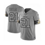 Men's Washington Redskins #21 Sean Taylor Limited Gray Team Logo Gridiron Football Jersey