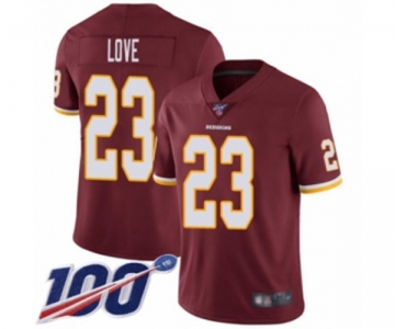 Men's Washington Redskins #23 Bryce Love Burgundy Red Team Color Vapor Untouchable Limited Player 100th Season Football Jersey