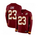 Men's Washington Redskins #23 Bryce Love Limited Burgundy Therma Long Sleeve Football Jersey