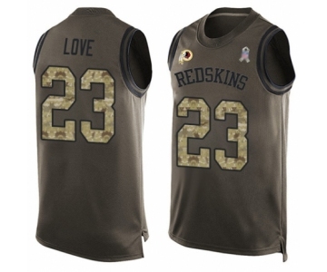 Men's Washington Redskins #23 Bryce Love Limited Green Salute to Service Tank Top Football Jersey