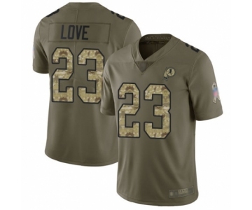 Men's Washington Redskins #23 Bryce Love Limited Olive Camo 2017 Salute to Service Football Jersey