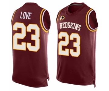 Men's Washington Redskins #23 Bryce Love Limited Red Player Name & Number Tank Top Football Jersey