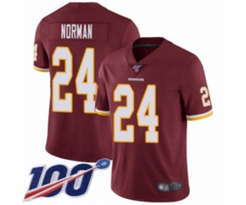 Men's Washington Redskins #24 Josh Norman Burgundy Red Team Color Vapor Untouchable Limited Player 100th Season Football Jersey