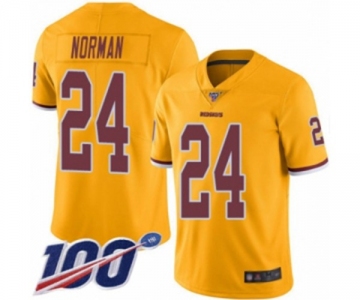 Men's Washington Redskins #24 Josh Norman Limited Gold Rush Vapor Untouchable 100th Season Football Jersey