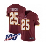 Men's Washington Redskins #25 Chris Thompson Burgundy Red Team Color Vapor Untouchable Limited Player 100th Season Football Jersey