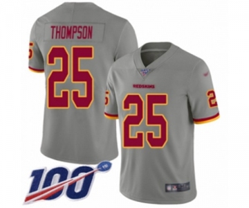 Men's Washington Redskins #25 Chris Thompson Limited Gray Inverted Legend 100th Season Football Jersey