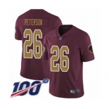 Men's Washington Redskins #26 Adrian Peterson Burgundy Red Gold Number Alternate 80TH Anniversary Vapor Untouchable Limited Player 100th Season Football Je