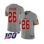 Men's Washington Redskins #26 Adrian Peterson Limited Gray Inverted Legend 100th Season Football Jersey