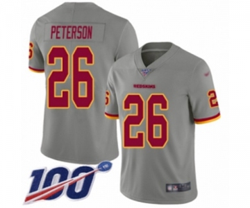 Men's Washington Redskins #26 Adrian Peterson Limited Gray Inverted Legend 100th Season Football Jersey